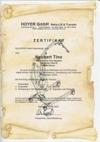 Zertifikat Tino Neubert Hoyer